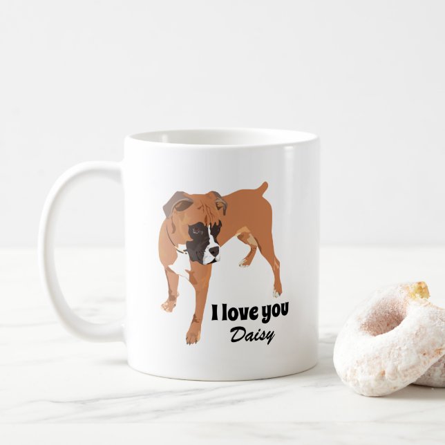Mug Chien de boîte rouge personnalisé (Avec donut)