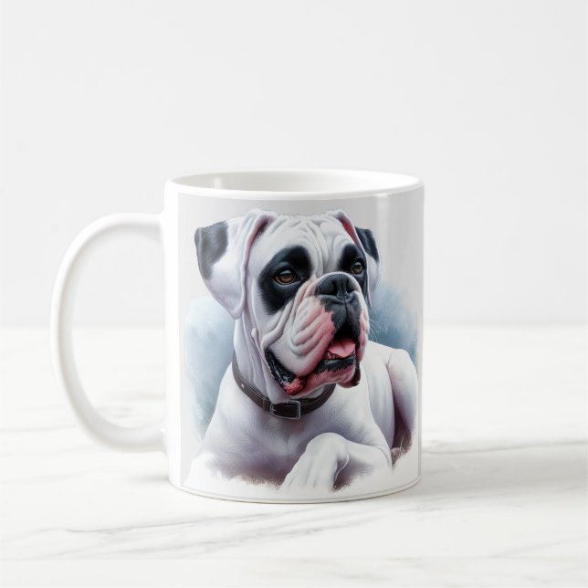 Mug 🐾 chien de boxe Graceful Guardian en aquarelle (Gauche)