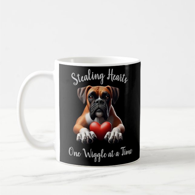 Mug Chien de boxe Voler les coeurs Une lutte à la fois (Gauche)