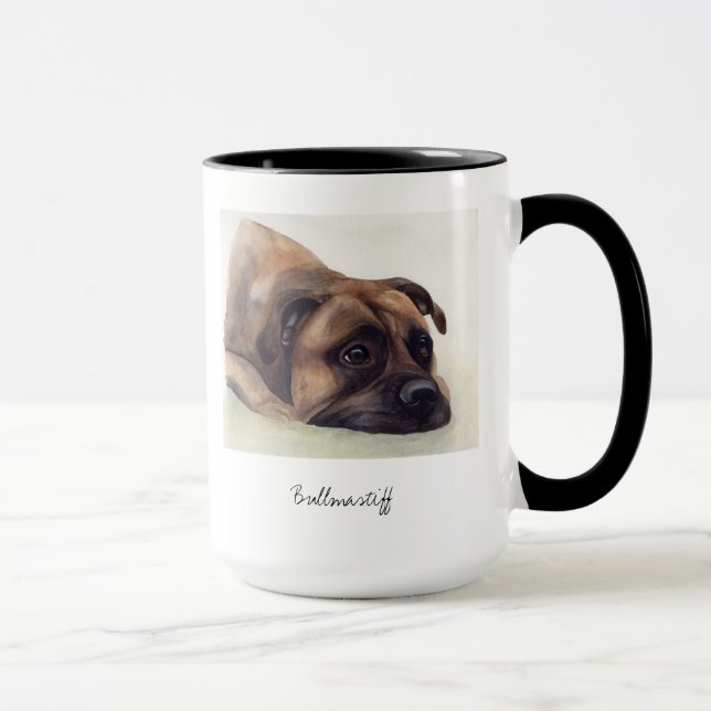 Mug Chien de Bullmastiff peint dans la couleur pour (Droite)