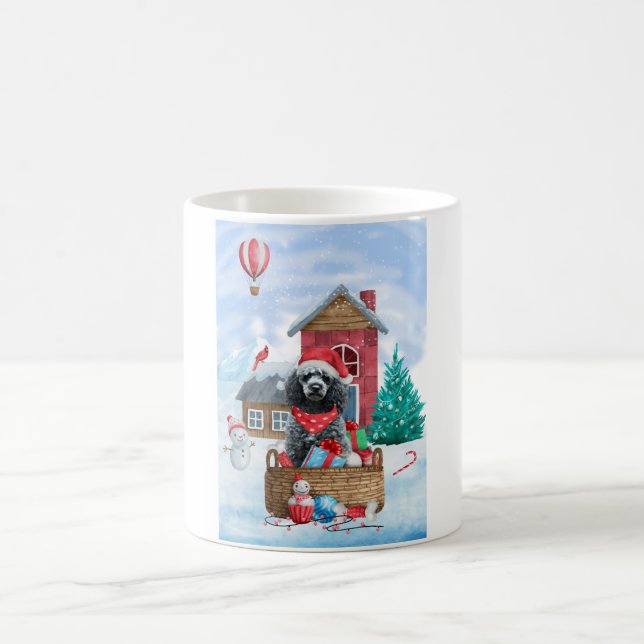 Mug Chien de caniche dans la neige Maison de chien de  (Centre)