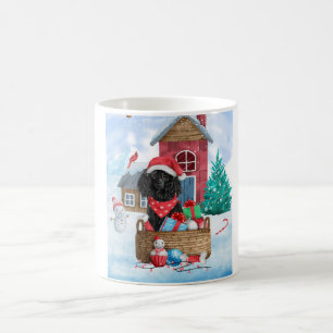 Mug Chien de caniche dans la neige Maison de chien de