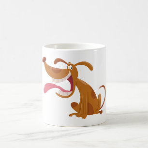 Mug Chien de caricature avec grand sourire et langue d