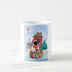 Mug Chien de carlin dans la neige Maison de Chien de N