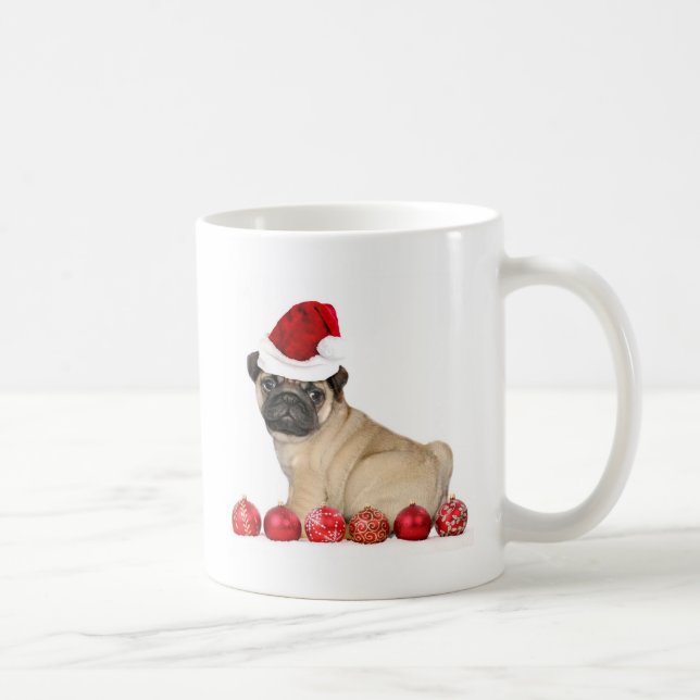 Mug Chien de carlin de Noël (Droite)