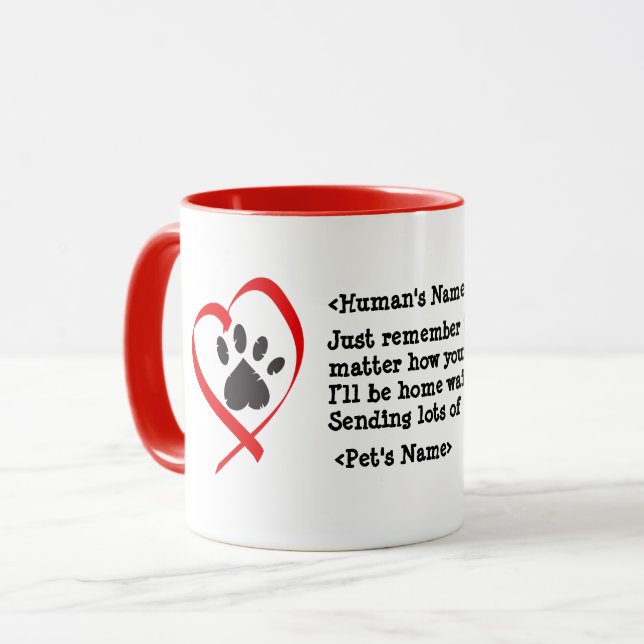 Mug Chien de chat personnalisable message joyeux (Devant gauche)