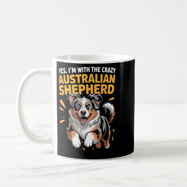 Mug Chien de compagnie drôle avec le berger Australien (Gauche)