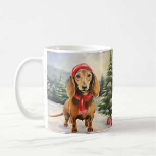 Mug Chien de Dachshund à Noël de neige