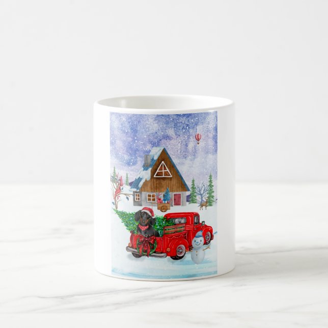 Mug Chien de Dachshund en livraison de Noël Camion Nei (Centre)
