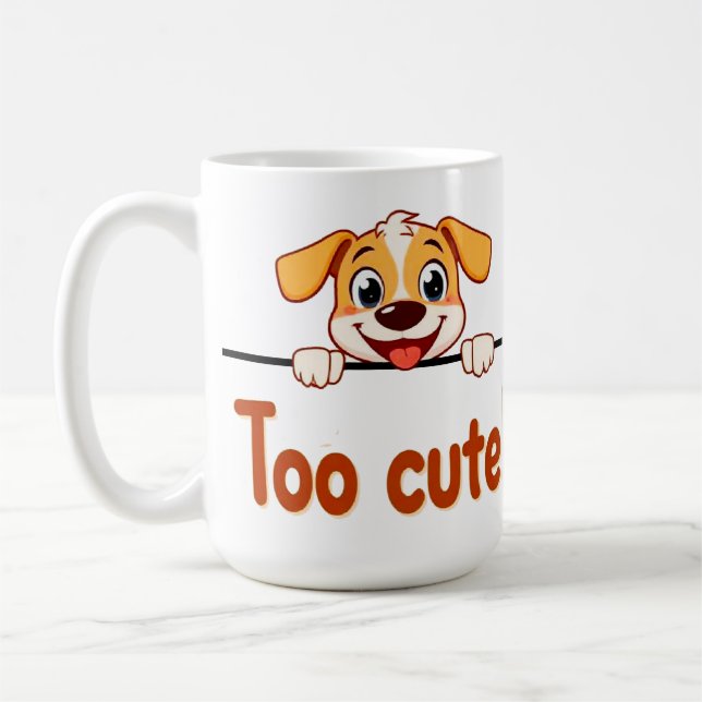 Mug Chien de dessin animé avec texte attrayant (Gauche)