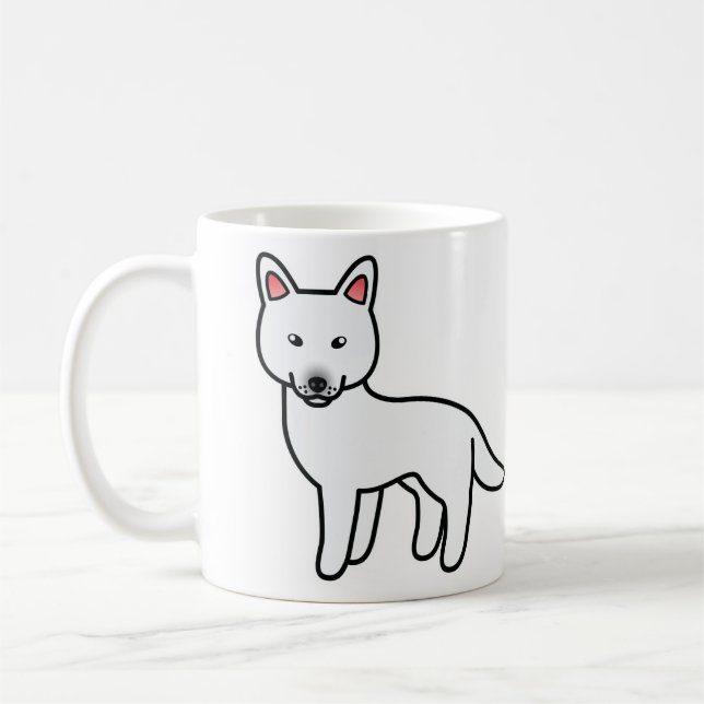 Mug Chien de dessin animé blanc Husky sibérien (Gauche)