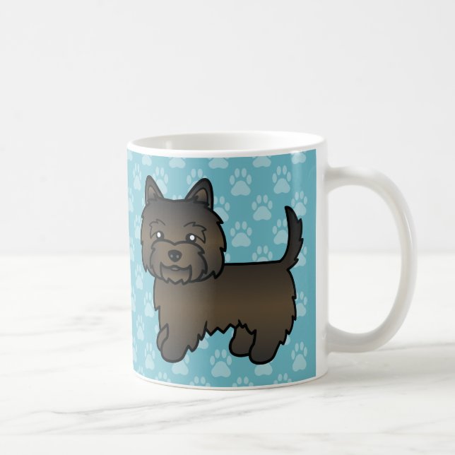 Mug Chien de dessin animé Cairn Terrier Bringé foncé (Droite)