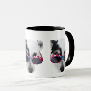 Mug Chien de dessin animé cool avec des lunettes