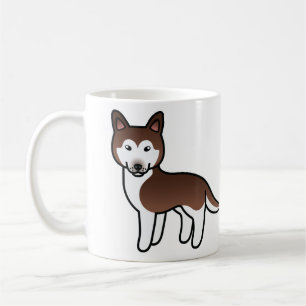 Mug Chien de dessin animé Husky sibérien cuivre