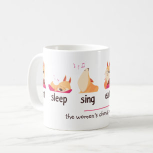 Mug Chien de dessin animé Manger Dormir Chanter