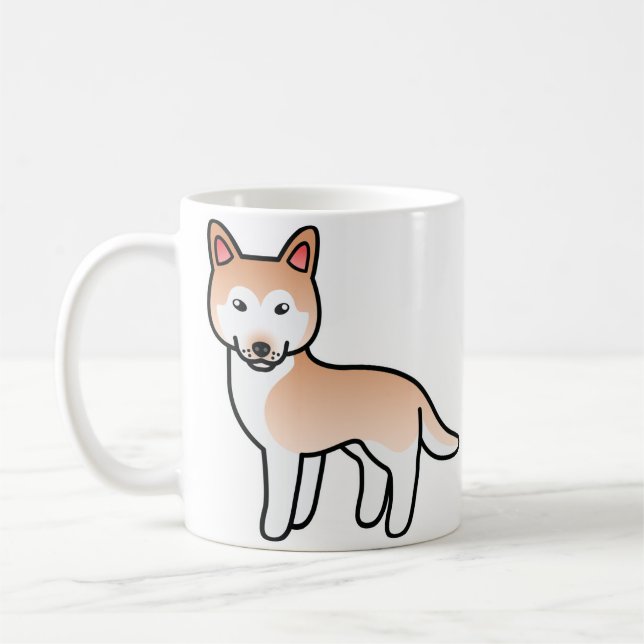 Mug Chien de dessin animé rouge clair husky sibérien (Gauche)