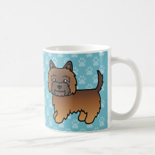 Mug Chien de dessin animé Terrier Cairn Bringé Rouge