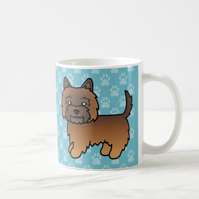 Mug Chien de dessin animé Terrier Cairn Bringé Rouge (Droite)