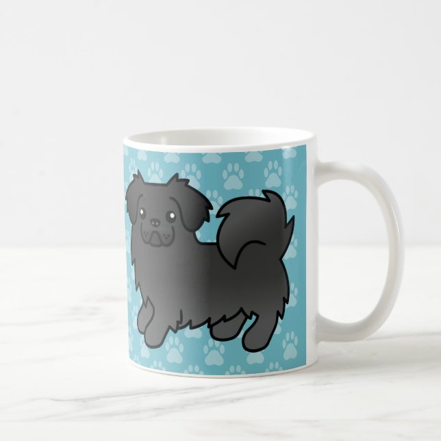 Mug Chien de dessin animé Tibétain Spaniel noir (Droite)