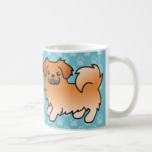 Mug Chien de dessin animé Tibétain Spaniel rouge (Droite)