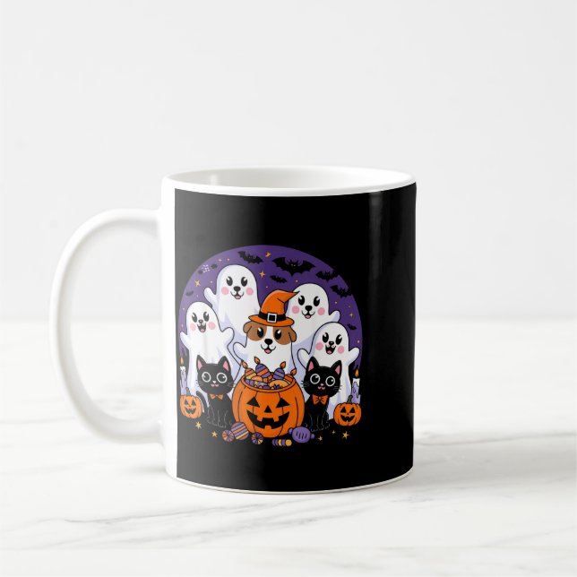 Mug Chien de Halloween Fantôme Chien de Halloween Drôl (Gauche)