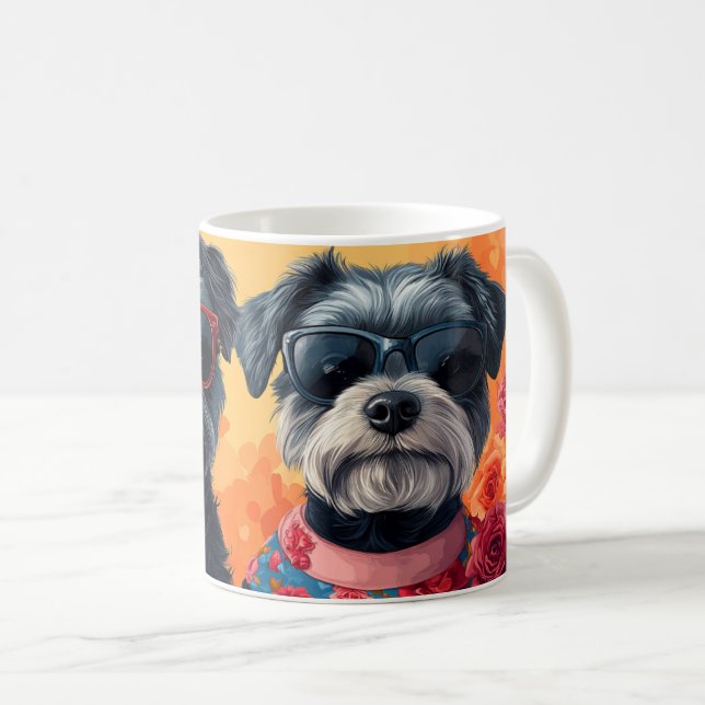 Mug Chien de la baie de Chesapeake Roses Saint-Valenti (Devant droit)