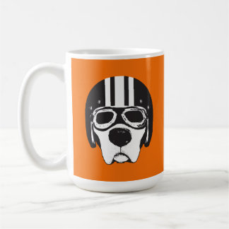 Mug Chien de laboratoire jaune en casque et lunettes B