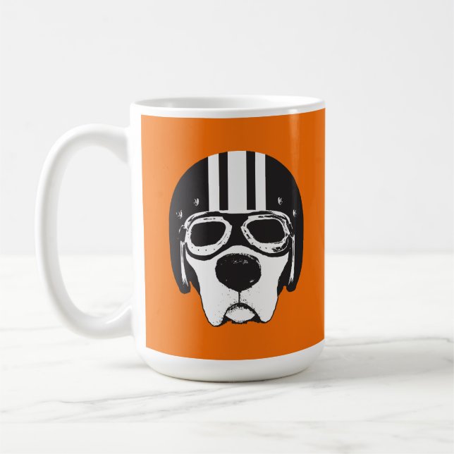 Mug Chien de laboratoire jaune en casque et lunettes B (Gauche)