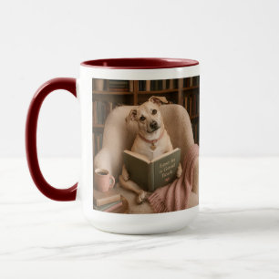 Mug Chien de lecture mignon Illustration de bibliothèq