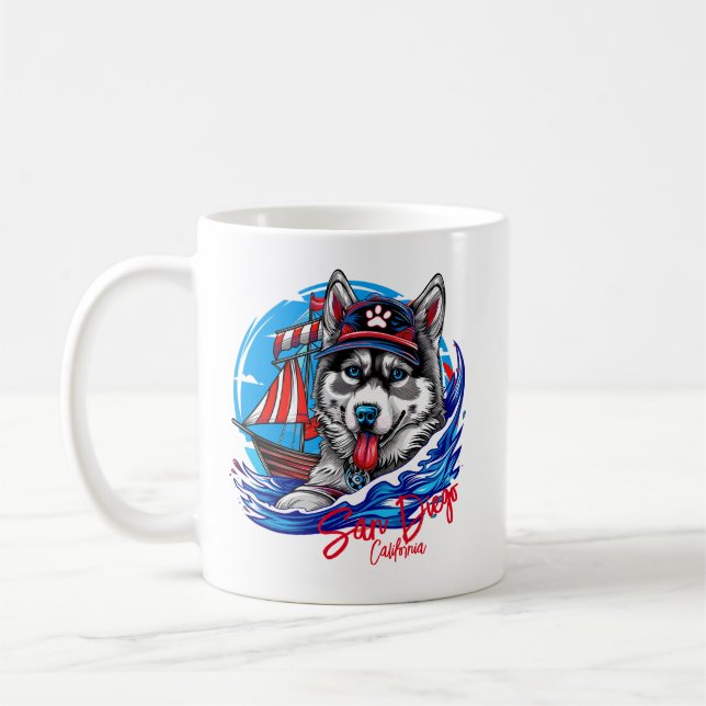 Mug Chien de malamut Husky du Maritime Patriotique, Sa (Gauche)