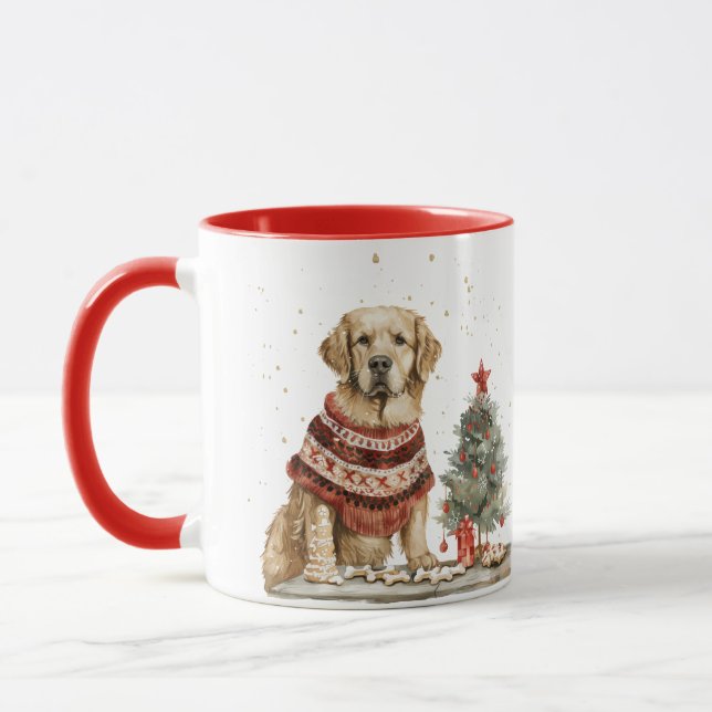 Mug Chien de Noël Golden Retriever (Gauche)