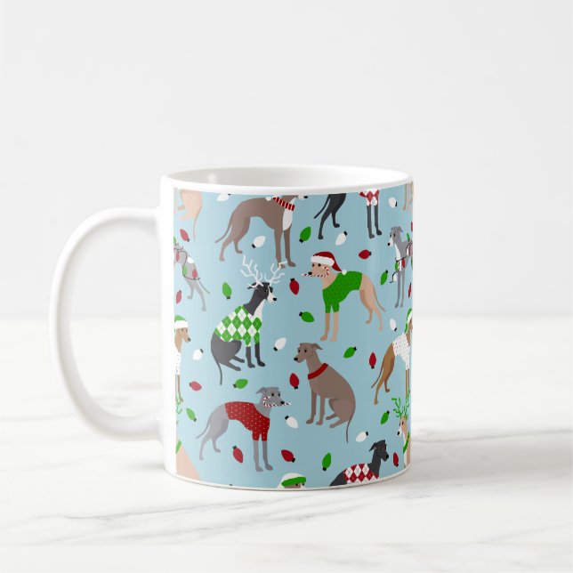 Mug Chien de Noël italien Greyhound (Gauche)