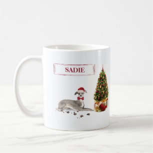 Mug Chien de Noël italien Greyhound avec arbre