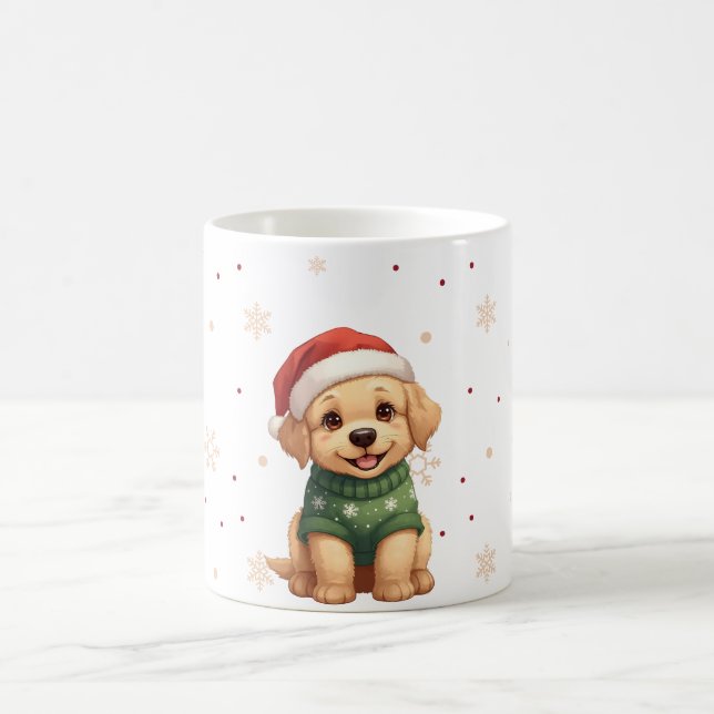 Mug Chien de Noël Kawaii Mignon - Conception de Noël p (Centre)