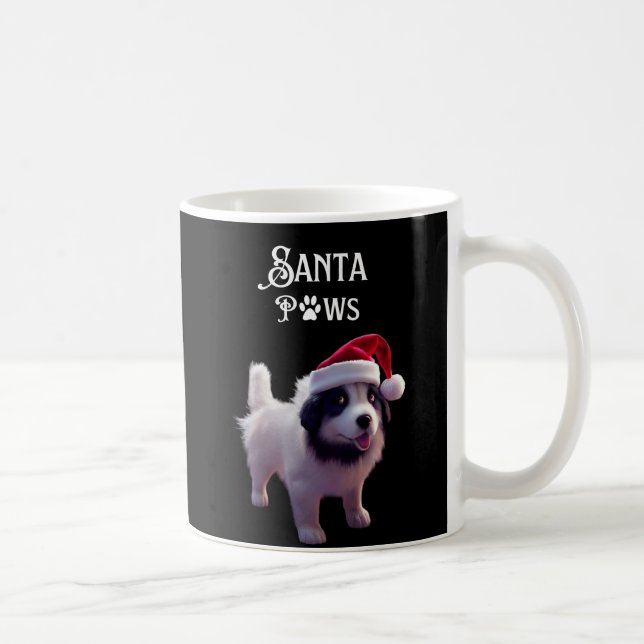 Mug Chien de Noël mignon Père Noël Paws (Droite)