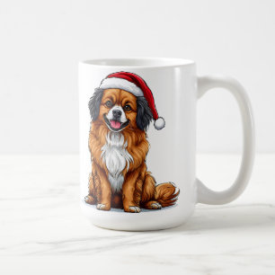 Mug Chien de Noël mignon portant un chapeau de Père No