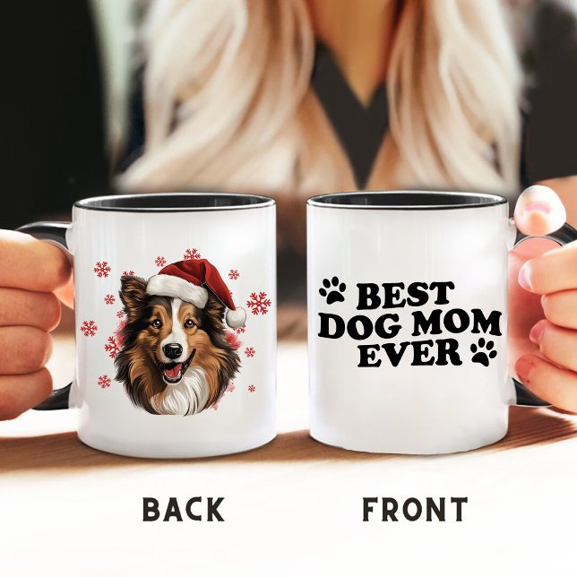 Mug Chien de Noël Rough Collie Personnalisé (Créateur téléchargé)