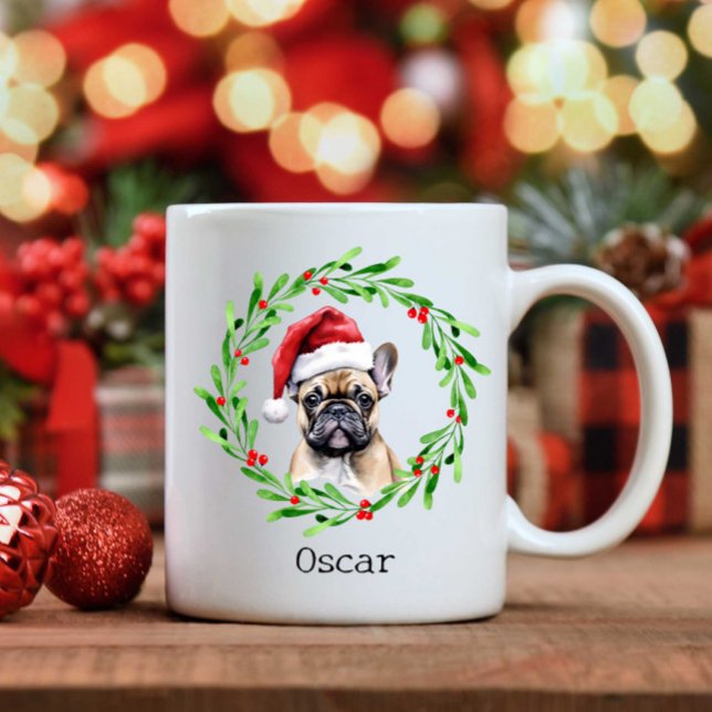 Mug Chien de Noël Tan Frenchie French Buldog Pet (Créateur téléchargé)