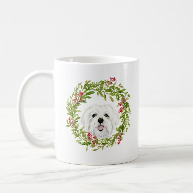 Mug Chien de Noël vacances hiver animal de compagnie (Gauche)
