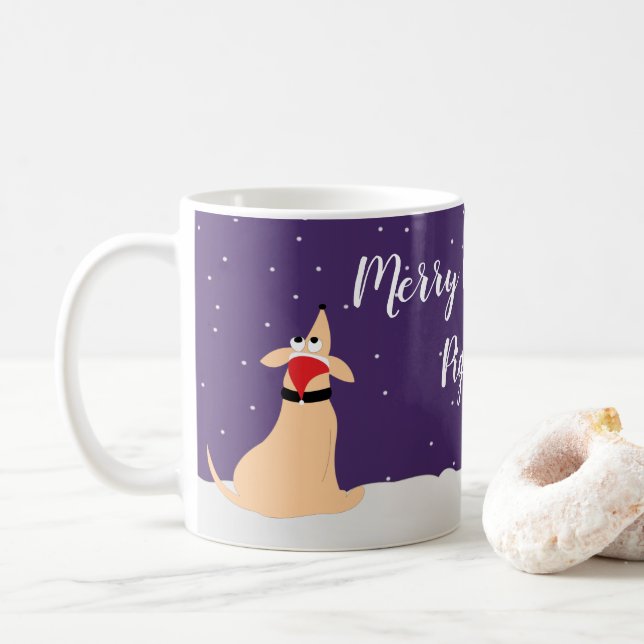 Mug Chien de pêche en caricature Chien de porc dans la (Avec donut)