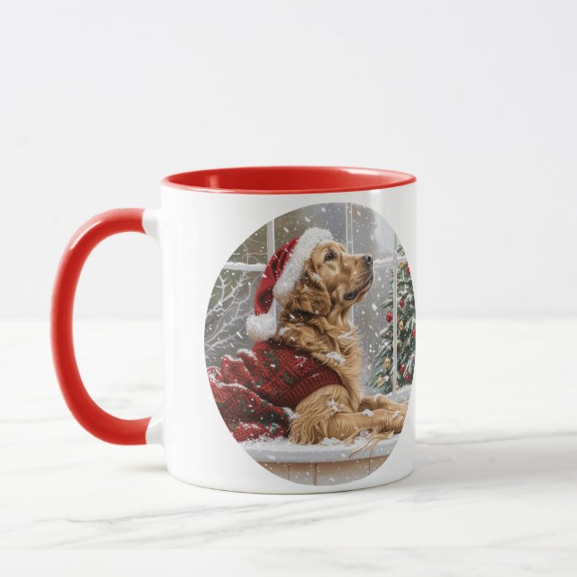 Mug Chien de Père Noël de Noël Golden Retriever (Gauche)