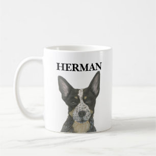 Mug Chien de poche Heeler bleu personnalisé
