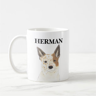 Mug Chien de poche Heeler rouge et blanc personnalisé