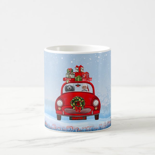 Mug Chien De Poiche En Voiture Avec Le Père Noël (Centre)