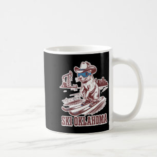 Mug Chien de prairie mignon faisant du ski en Oklahoma