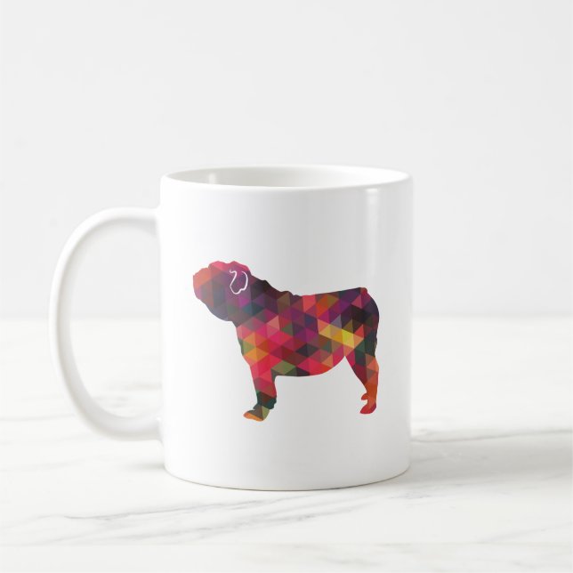 Mug Chien de race anglaise Bulldog Geo Silhouette Mult (Gauche)