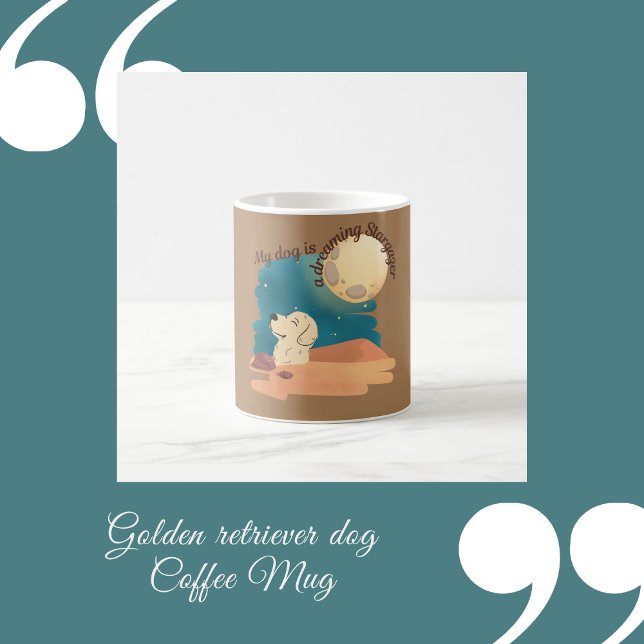 Mug chien de récupération d'or café (golden retriever dog Coffee Mug by Hobinishop)