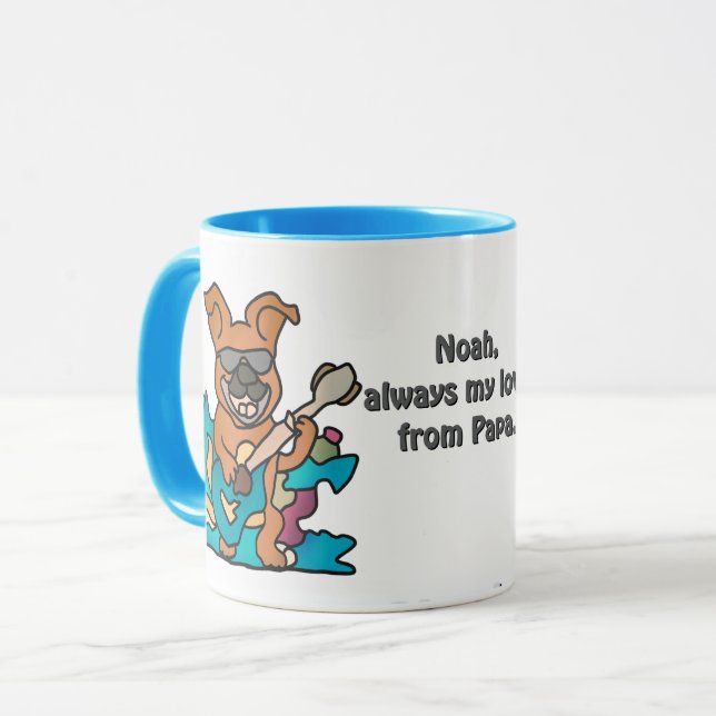 Mug Chien de rue rétro avec guitare | Drôle (Devant gauche)