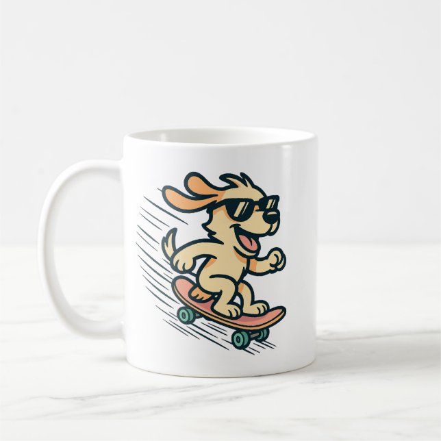 Mug Chien de skateboard (Gauche)