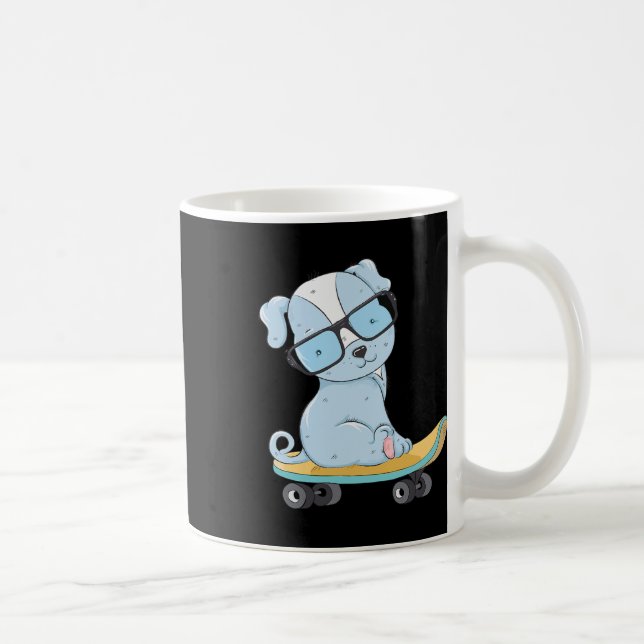 Mug Chien de skateboard chiot drôle skateboard chien m (Droite)